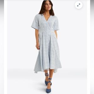 Erin Short Sleeve Dress in Textured Stripe